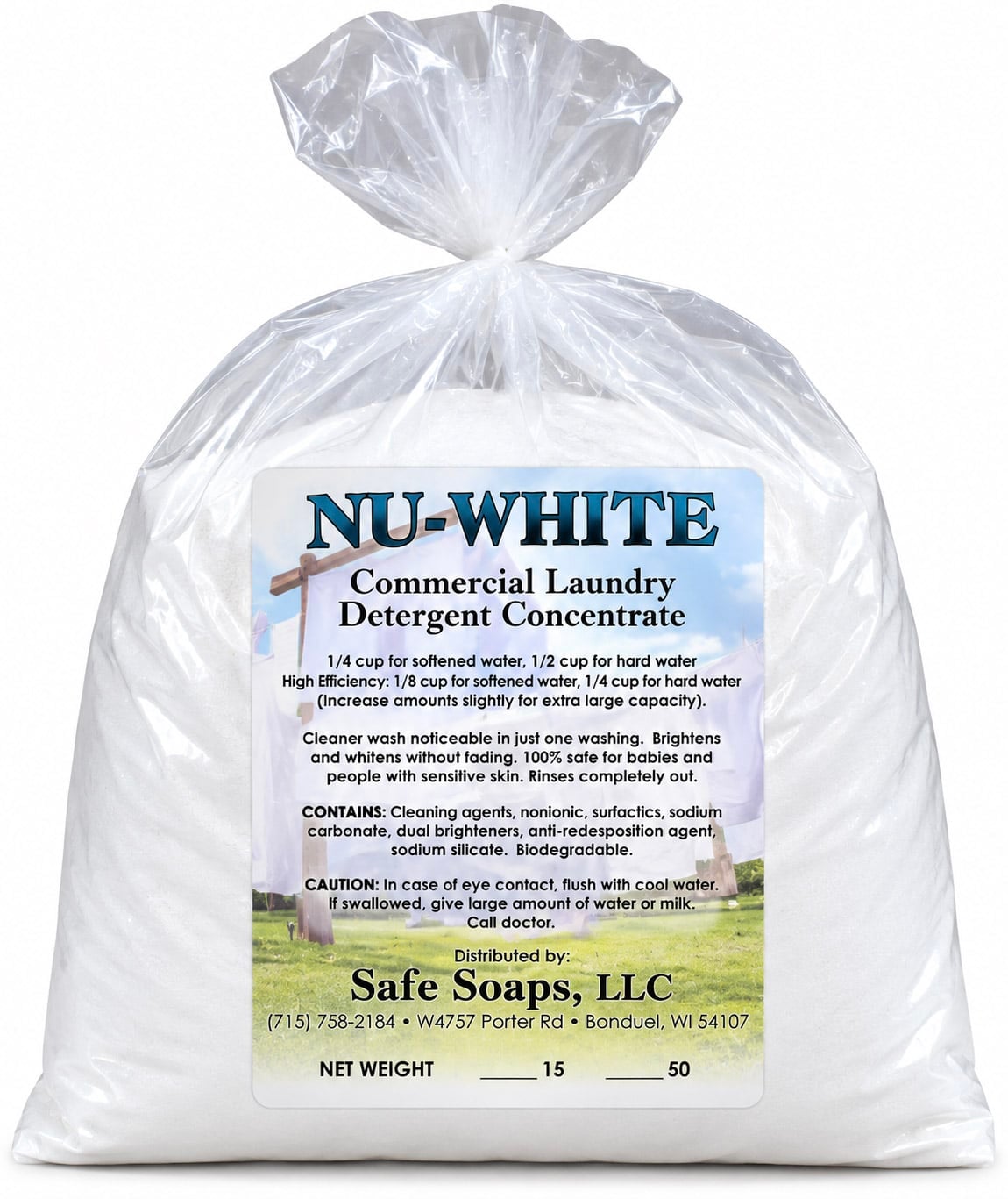 Nu-White Laundry Detergent - Powerful Concentrated Cleaning
